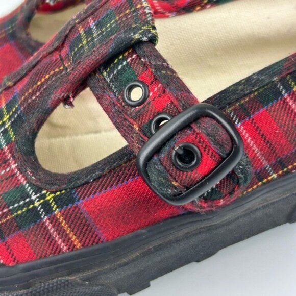 VANS Red Tartan Plaid MaryJane Sneakers Size 6.5 Women’s 5 Men’s - Picture 3 of 16